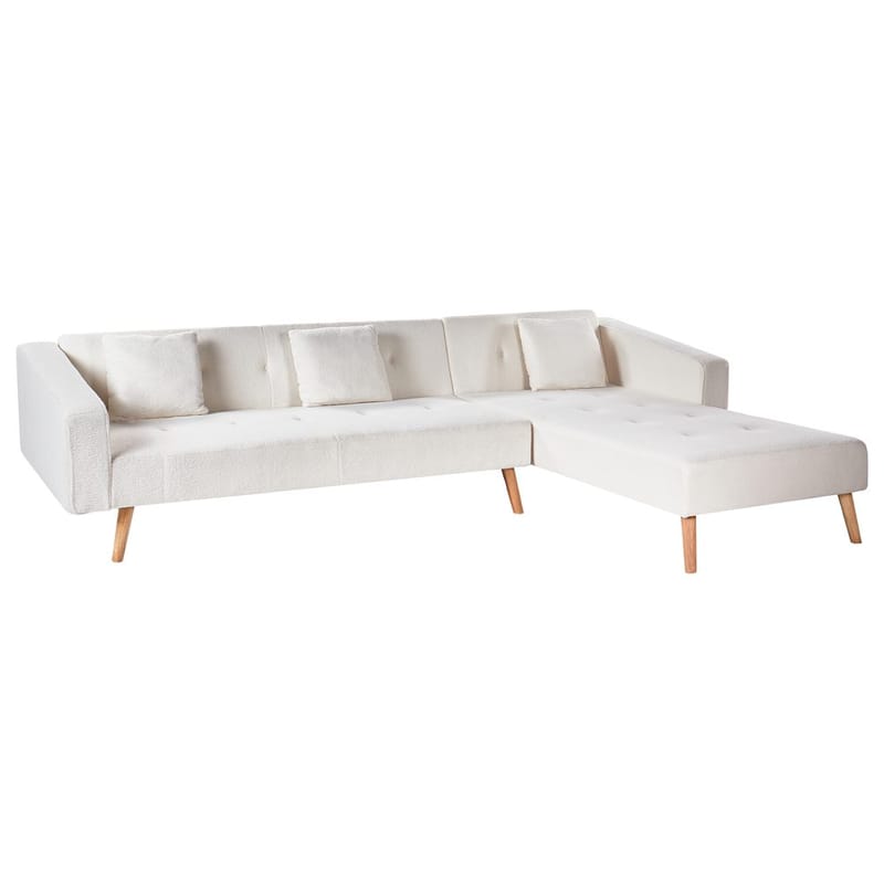 Hjørnesofa Vadso - Hvit, lyst tre/Venstrevendt - Møbler - Sofaer - Sovesofaer