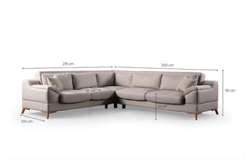 Hjørnesovesofa Atelier Del Sofa Aqua Corner beige (275/300 x 100 x 90 cm) Venstre 2 / Høyre 3 - Møbler - Sofaer - Sovesofaer