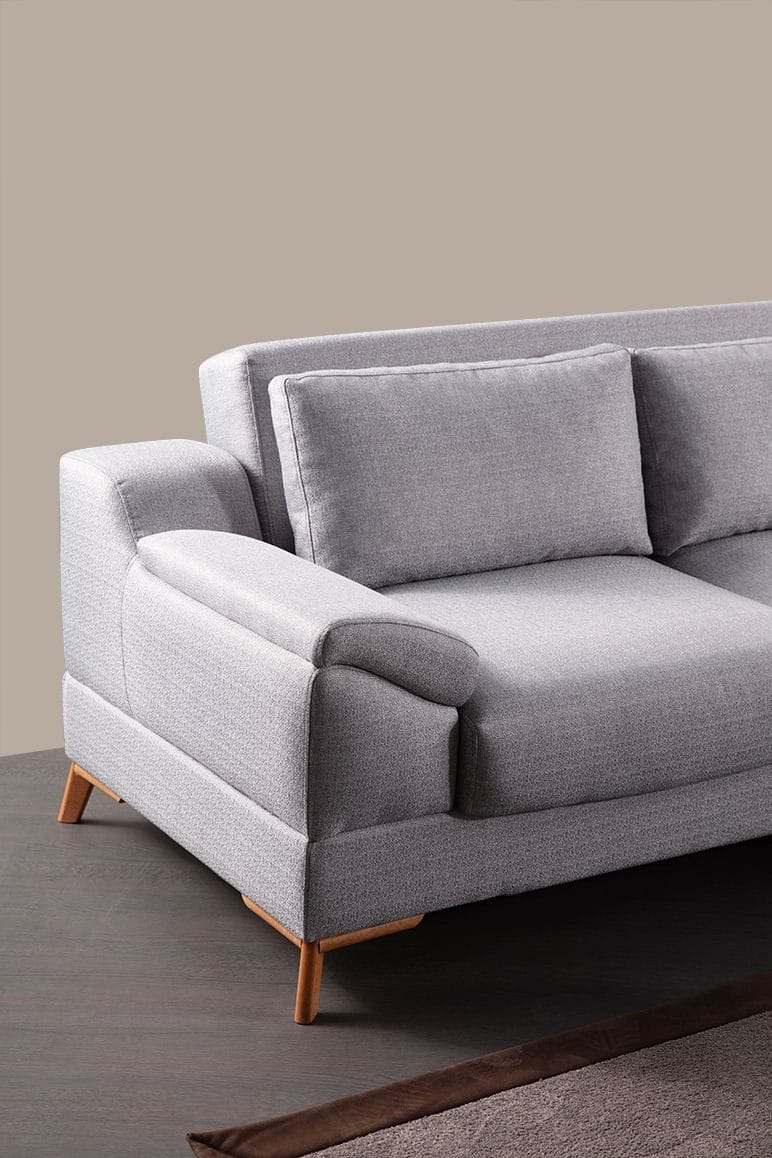 Hjørnesovesofa Atelier Del Sofa Aqua Grey (225/275 x 100 x 90 cm) Høyre - Møbler - Sofaer - Sovesofaer