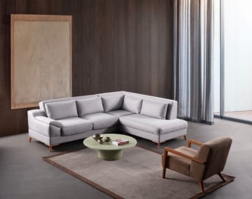 Hjørnesovesofa Atelier Del Sofa Aqua Grey (225/275 x 100 x 90 cm) Høyre - Møbler - Sofaer - Sovesofaer
