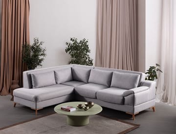 Hjørnesovesofa Atelier Del Sofa Aqua Grey (225/275 x 100 x 90 cm) Venstre - Møbler - Sofaer - Sovesofaer
