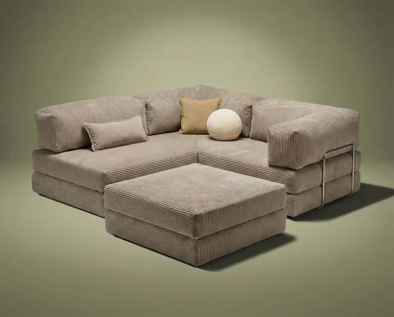 Hjørnesovesofa Atelier Del Sofa Kanyon (300 x 100 x 33 cm) Beige - Møbler - Sofaer - Sovesofaer