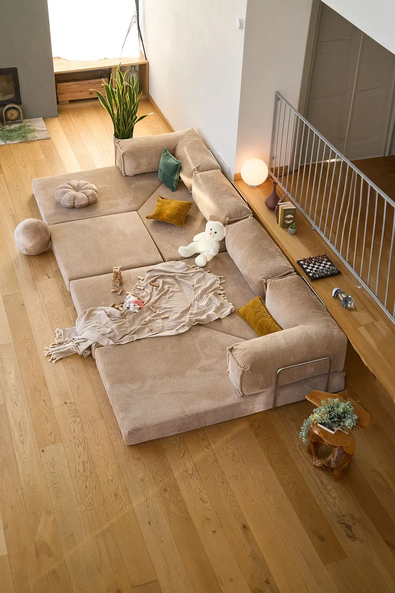 Hjørnesovesofa Atelier Del Sofa Kanyon (300 x 100 x 33 cm) Beige - Møbler - Sofaer - Sovesofaer