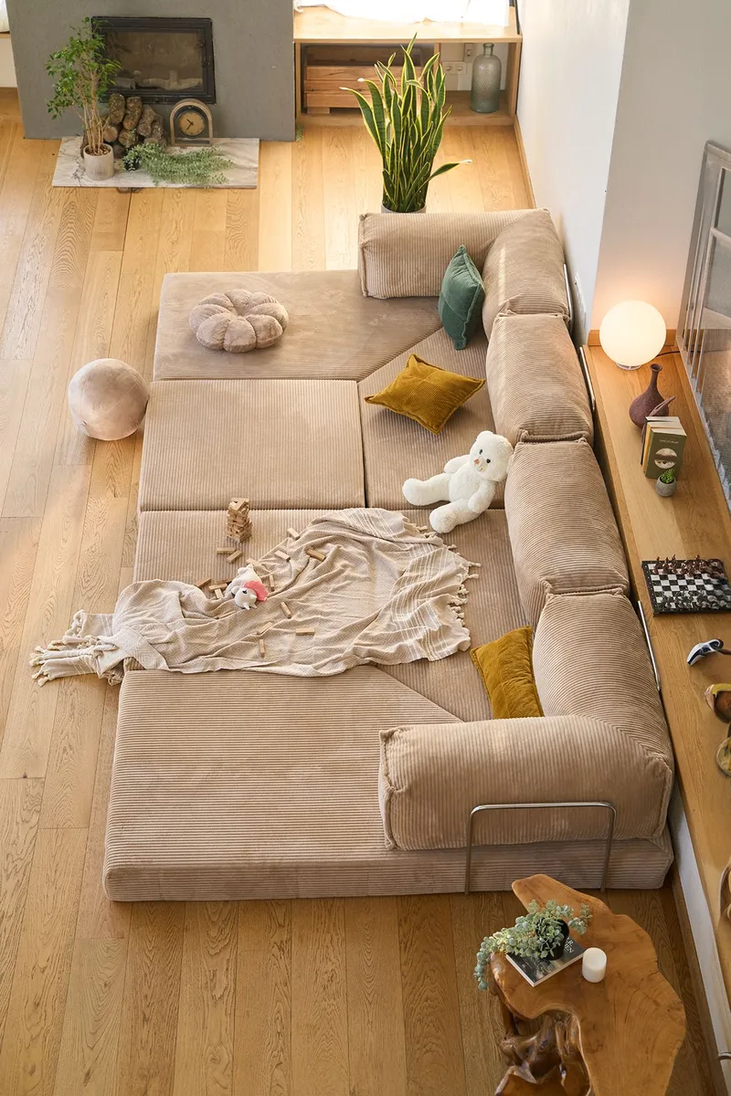 Hjørnesovesofa Atelier Del Sofa Kanyon (300 x 100 x 33 cm) Beige - Møbler - Sofaer - Sovesofaer