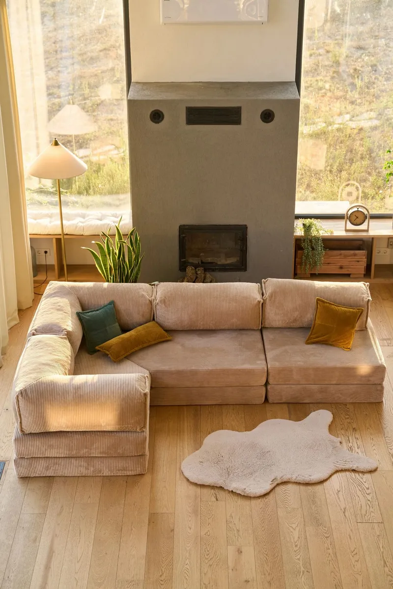 Hjørnesovesofa Atelier Del Sofa Kanyon (300 x 100 x 33 cm) Beige - Møbler - Sofaer - Sovesofaer