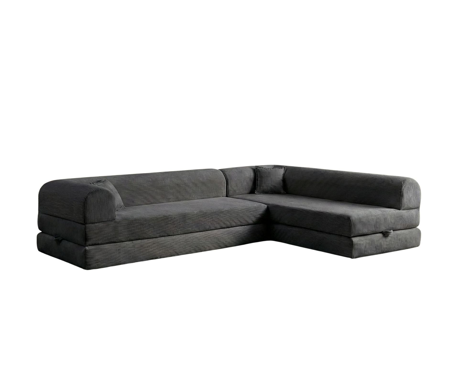 Hjørnesovesofa Atelier Del Sofa Legom Eco (280 x 90 x 25 cm) Antrasitt - Antrasitt