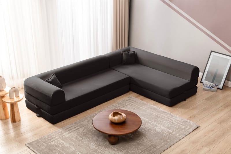 Hjørnesovesofa Atelier Del Sofa Legom Eco (280 x 90 x 25 cm) Antrasitt - Møbler - Sofaer - Sovesofaer