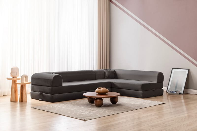 Hjørnesovesofa Atelier Del Sofa Legom Eco (280 x 90 x 25 cm) Antrasitt - Møbler - Sofaer - Sovesofaer