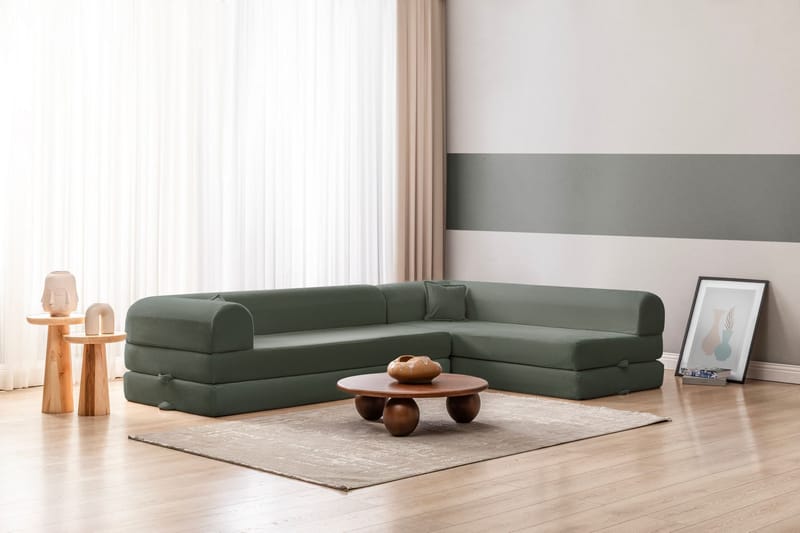 Hjørnesovesofa Atelier Del Sofa Legom Eco (280 x 90 x 25 cm) Grønn - Møbler - Sofaer - Sovesofaer