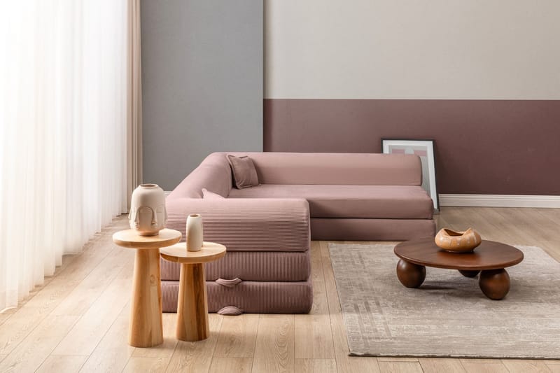 Hjørnesovesofa Atelier Del Sofa Legom Eco (280 x 90 x 25 cm) Rosa - Møbler - Sofaer - Sovesofaer