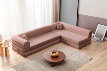 Hjørnesovesofa Atelier Del Sofa Legom Eco (280 x 90 x 25 cm) Rosa - Møbler - Sofaer - Sovesofaer