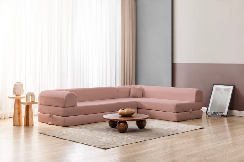 Hjørnesovesofa Atelier Del Sofa Legom Eco (280 x 90 x 25 cm) Rosa - Møbler - Sofaer - Sovesofaer