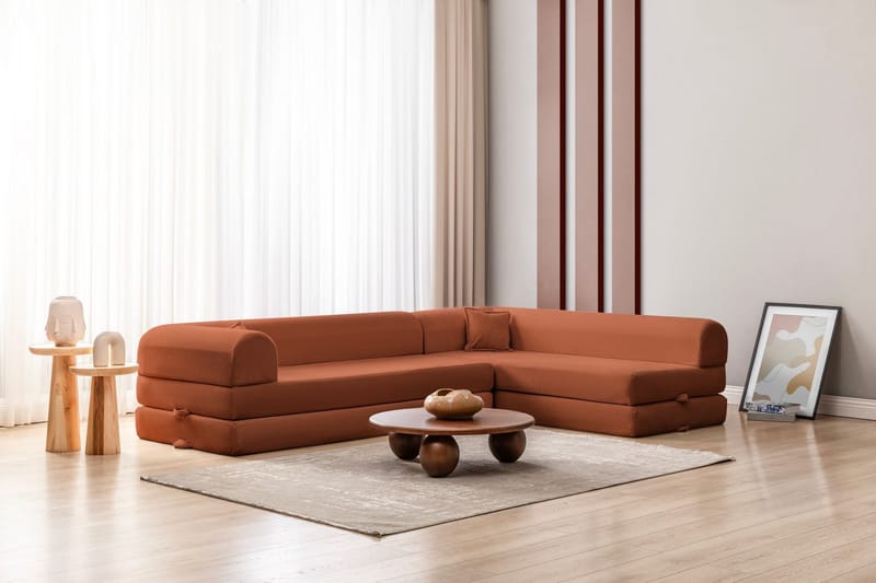 Hjørnesovesofa Atelier Del Sofa Legom Eco (280 x 90 x 25 cm) Tile Red - Møbler - Sofaer - Sovesofaer