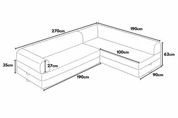 Hjørnesovesofa Atelier Del Sofa Legom Eco (280 x 90 x 25 cm) Tile Red - Møbler - Sofaer - Sovesofaer