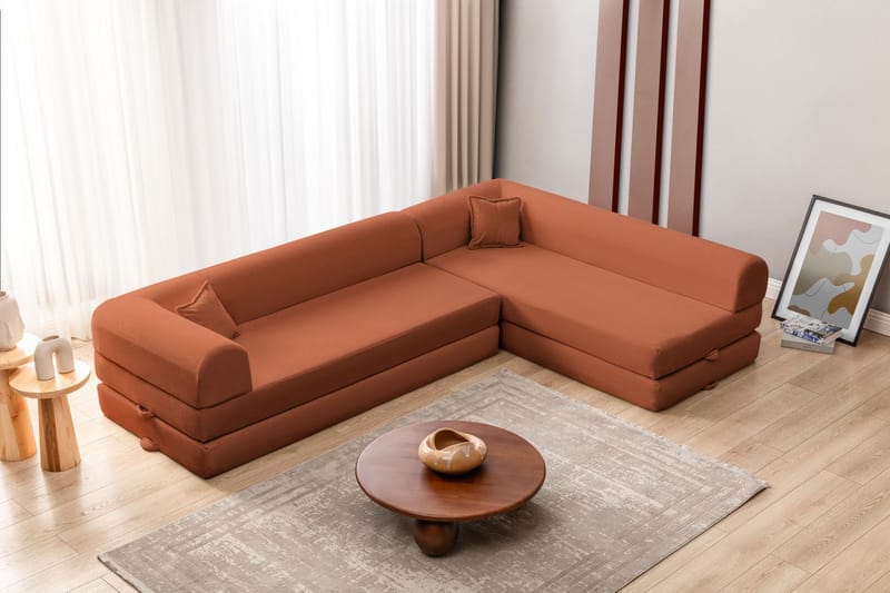 Hjørnesovesofa Atelier Del Sofa Legom Eco (280 x 90 x 25 cm) Tile Red - Møbler - Sofaer - Sovesofaer