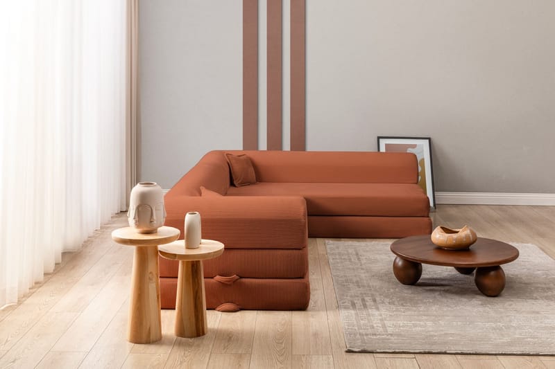 Hjørnesovesofa Atelier Del Sofa Legom Eco (280 x 90 x 25 cm) Tile Red - Møbler - Sofaer - Sovesofaer