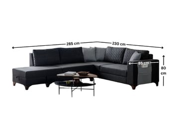Hjørnesovesofa Atelier Del Sofa Loft Venstre (230 x 90 x 150 cm) Antrasitt - Antrasitt - Møbler - Sofaer - Sovesofaer