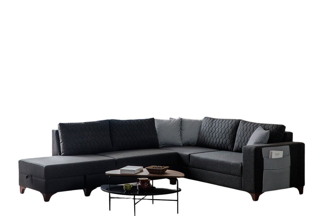 Hjørnesovesofa Atelier Del Sofa Loft Venstre (230 x 90 x 150 cm) Antrasitt - Antrasitt