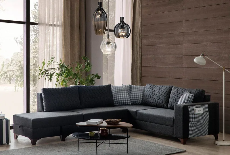 Hjørnesovesofa Atelier Del Sofa Loft Venstre (230 x 90 x 150 cm) Antrasitt - Antrasitt - Møbler - Sofaer - Sovesofaer