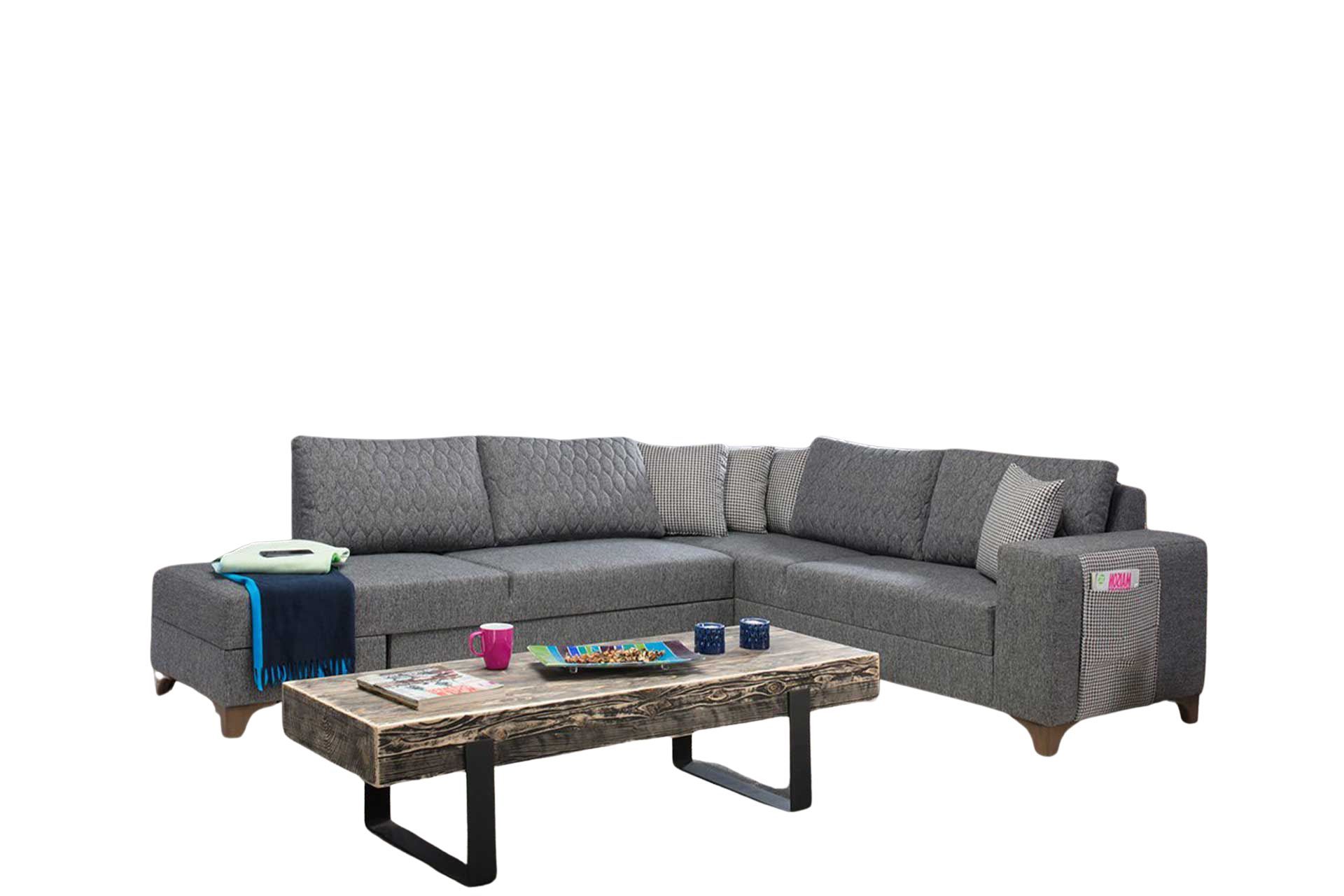 Hjørnesovesofa Atelier Del Sofa Loft Venstre (230 x 90 x 150 cm) Grå - Grå