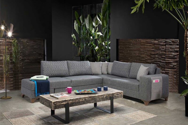 Hjørnesovesofa Atelier Del Sofa Loft Venstre (230 x 90 x 150 cm) Grå - Grå - Møbler - Sofaer - Sovesofaer