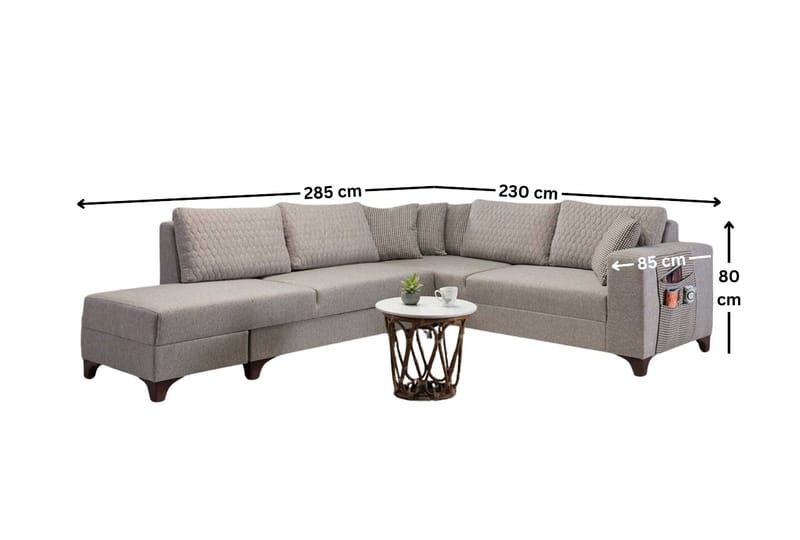 Hjørnesovesofa Atelier Del Sofa Loft Venstre (230 x 90 x 150 cm) Krem - Krem - Møbler - Sofaer - Sovesofaer