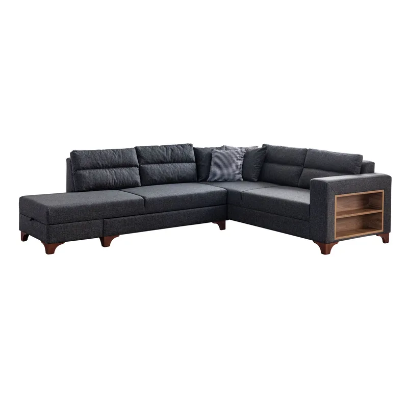 Hjørnesovesofa Atelier Del Sofa T-Loft Høyre (230 x 90 x 150 cm) Antrasitt, Antrasitt