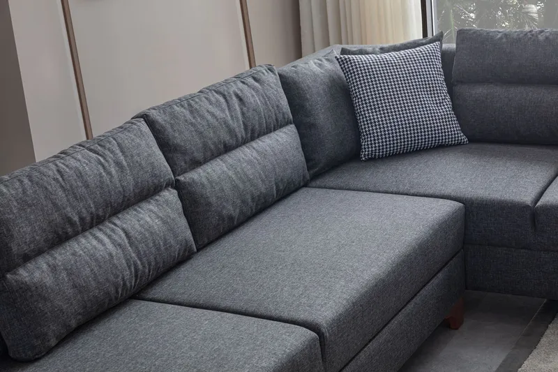 Hjørnesovesofa Atelier Del Sofa T-Loft Høyre (230 x 90 x 150 cm) Antrasitt - Antrasitt - Møbler - Sofaer - Sovesofaer