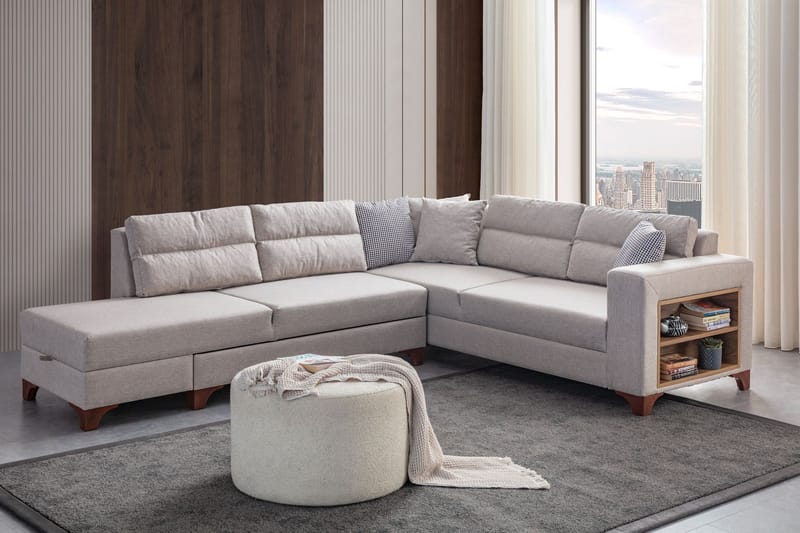 Hjørnesovesofa Atelier Del Sofa T-Loft Høyre (230 x 90 x 150 cm) Krem, Krem