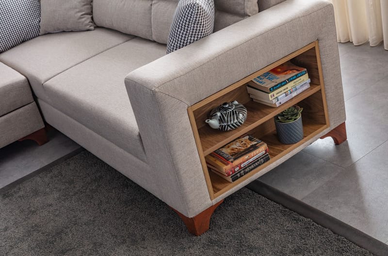 Hjørnesovesofa Atelier Del Sofa T-Loft Høyre (230 x 90 x 150 cm) Krem - Krem - Møbler - Sofaer - Sovesofaer