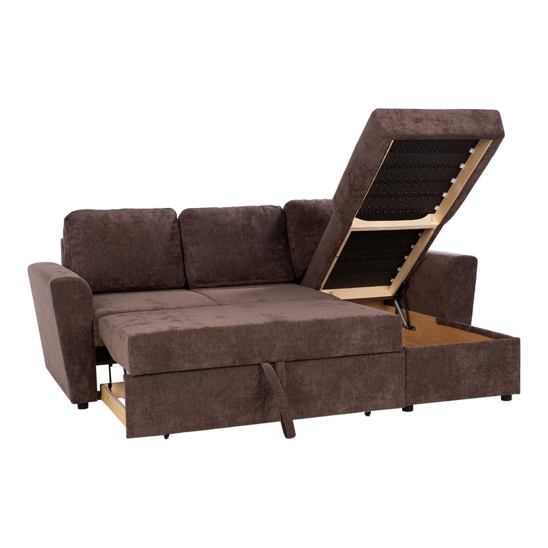 Hjørnesovesofa Fenor - Brun - Møbler - Sofaer - Sovesofaer