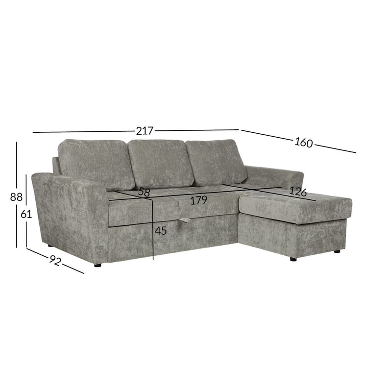 Hjørnesovesofa Fenor - Lysegrønn - Møbler - Sofaer - Sovesofaer