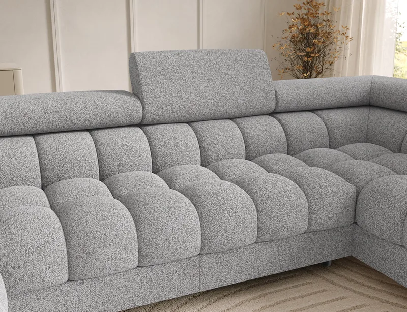 Feraria 6-seters boblete sovesofa med divan og sjeselong, oppbevaring, høyre - Pellerito 03 - Møbler - Sofaer - Sovesofaer - Hjørnesovesofa