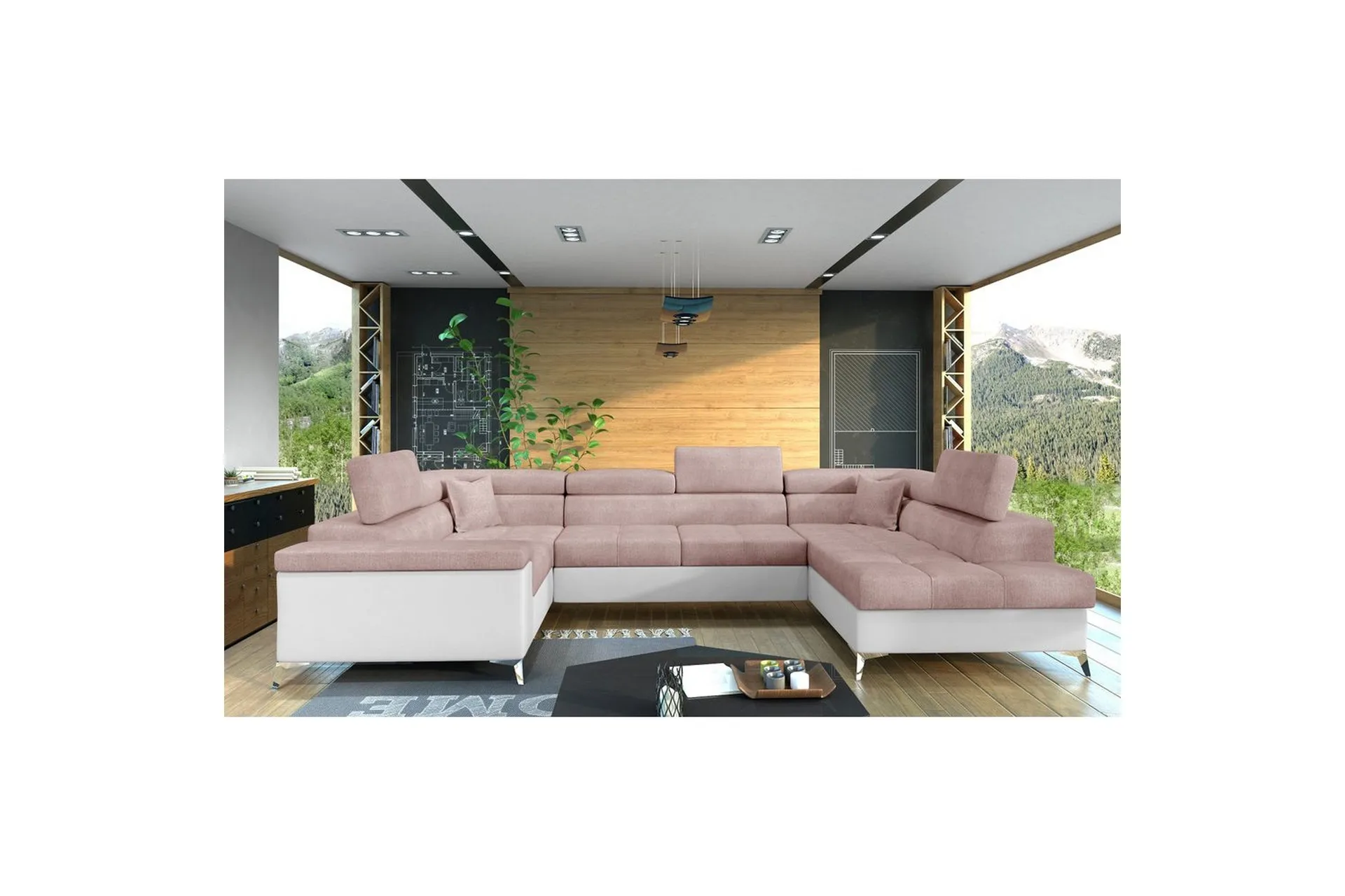 Hjørnesofa Eltap Thiago 342x208x88 cm - Omega 91, Soft 17, Rosa, Høyre