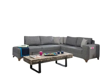 Hjørnesovesofa Atelier Del Sofa Loft Venstre (230 x 90 x 150 cm) Grå - Grå - Møbler - Sofaer - Sovesofaer - Hjørnesovesofa