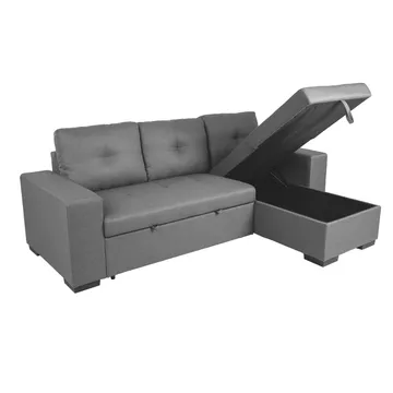 Hjørnesovesofa HOME4YOU Carita Grå - grå - Møbler - Sofaer - Sovesofaer