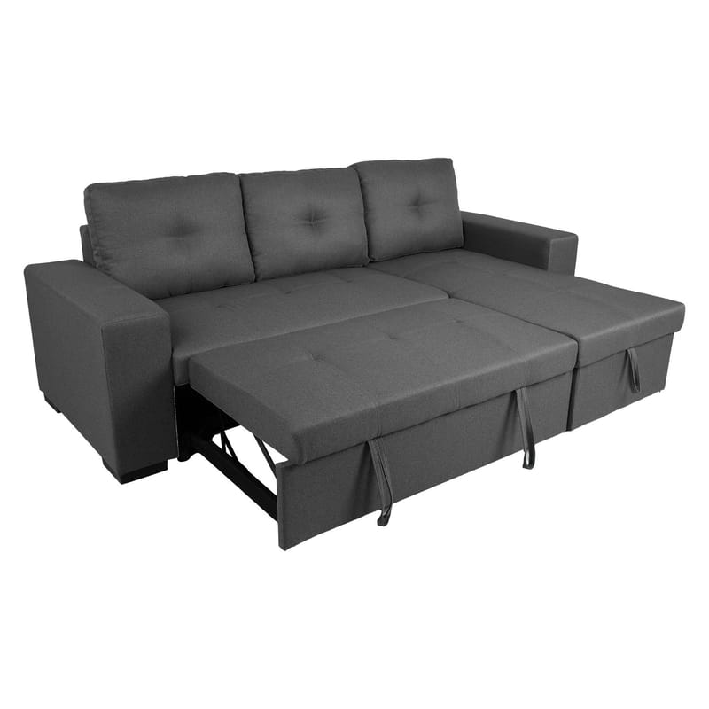 Hjørnesovesofa HOME4YOU Carita Mørk grå - mørk grå - Møbler - Sofaer - Sovesofaer