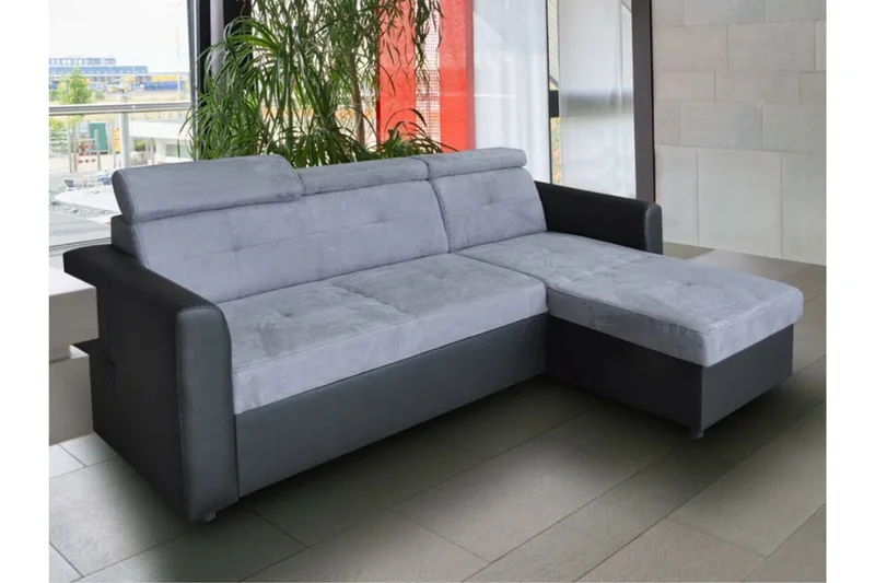 Hunglader 3-sits Hörnbäddsoffa NO_BRAND Black - Møbler - Sofaer - Sovesofaer - Sovesofa divan