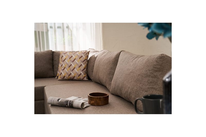 Hjørnesovesofa Iroulport Arzilla Høyre Brun - Brun - Møbler - Sofaer - Sovesofaer