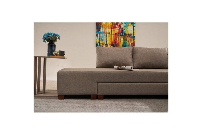 Hjørnesovesofa Iroulport Arzilla Venstre Brun - Brun - Møbler - Sofaer - Sovesofaer