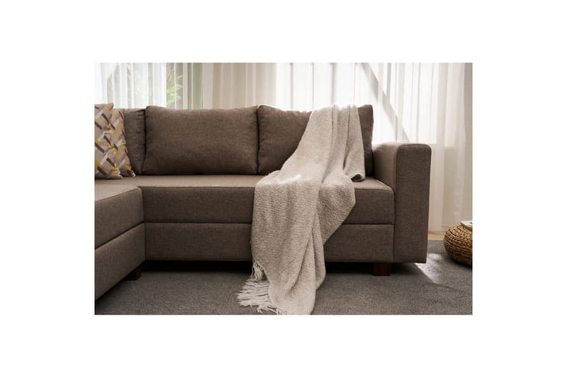 Hjørnesovesofa Iroulport Arzilla Venstre Brun - Brun - Møbler - Sofaer - Sovesofaer