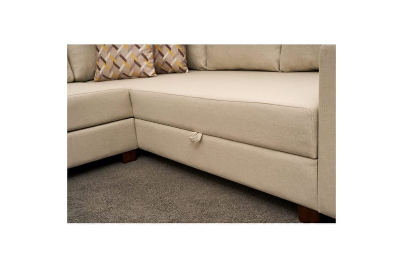 Hjørnesovesofa Iroulport Arzilla Venstre Krem - Krem - Møbler - Sofaer - Sovesofaer