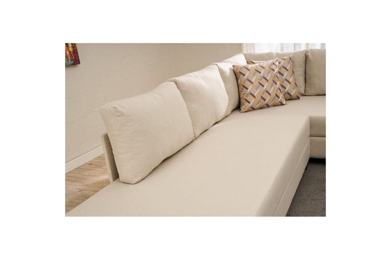 Hjørnesovesofa Iroulport Arzilla Venstre Krem - Krem - Møbler - Sofaer - Sovesofaer