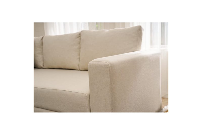 Hjørnesovesofa Iroulport Arzilla Venstre Krem - Krem - Møbler - Sofaer - Sovesofaer