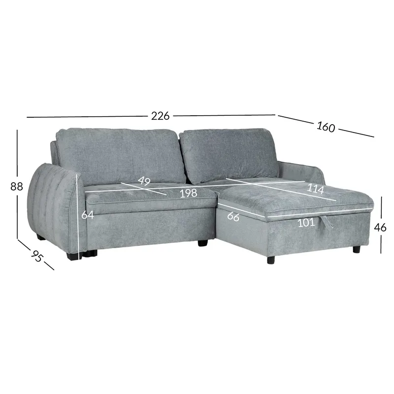 Hjørnesovesofa Klevor - blågrønn - Møbler - Sofaer - Sovesofaer