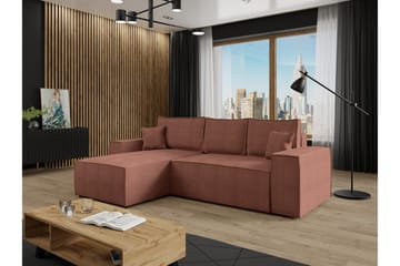 Knocklong 3-seters Hjørnesovesofa - Rosa - Møbler - Sofaer - Sovesofaer - Sovesofa divan