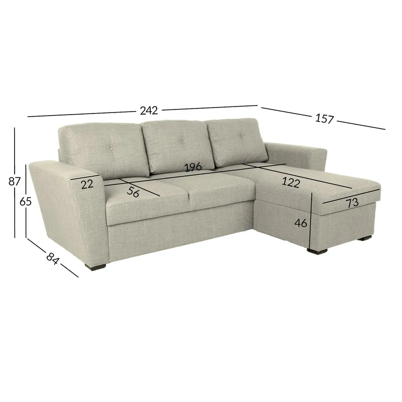 Hjørnesovesofa Korsvik - Beige - Møbler - Sofaer - Sovesofaer