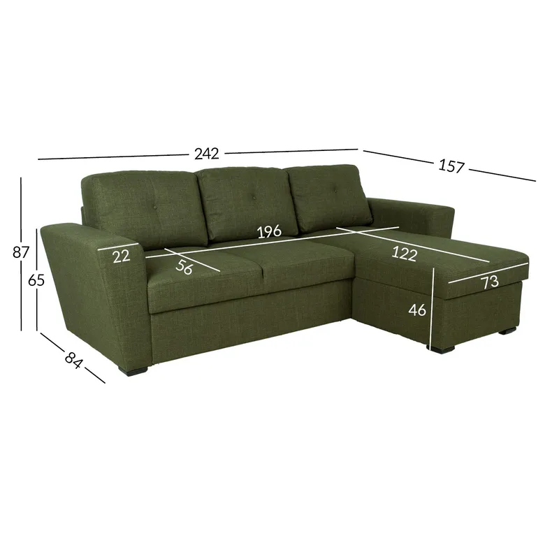 Hjørnesovesofa Korsvik - Grønn - Møbler - Sofaer - Sovesofaer