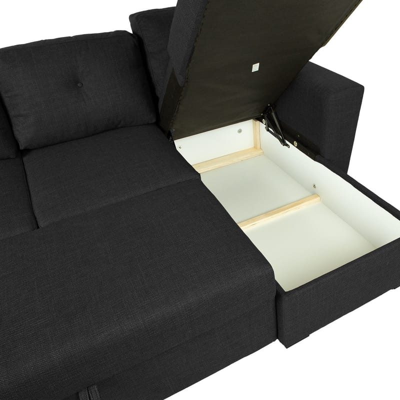 Hjørnesovesofa Korsvik - Mørk grå - Møbler - Sofaer - Sovesofaer