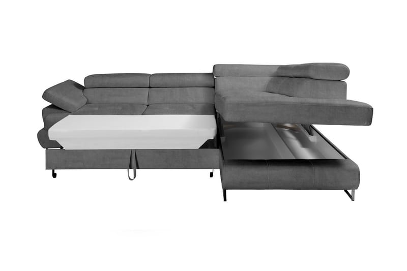 Hjørnesovesofa - Mørkegrå - Møbler - Sofaer - Sovesofaer
